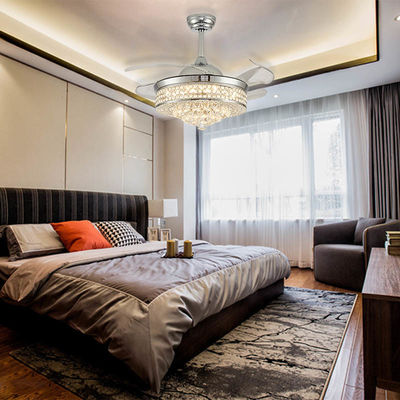 ECO Chandelier Fans With Retractable Blades 52 Inch Retractable Ceiling Fan