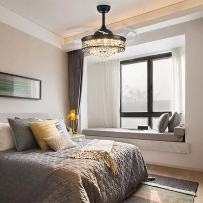 ECO Chandelier Fans With Retractable Blades 52 Inch Retractable Ceiling Fan