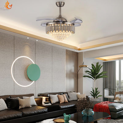 Retractable Fan Chandelier 52 Inch Fan With Retractable Blades