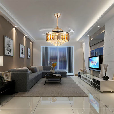 52In Bladeless Led Ceiling Fan Light With Retractable Blades