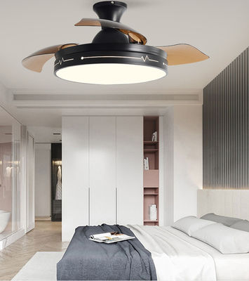 Decorative Folding Ceiling Fan With Light Remote Control Black Brown