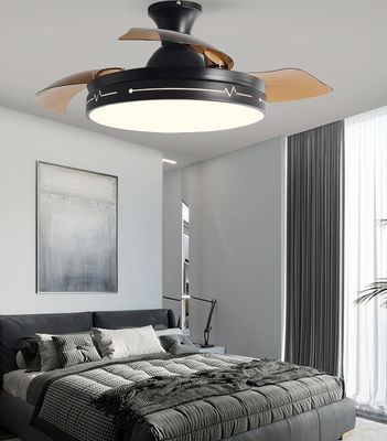 Decorative Folding Ceiling Fan With Light Remote Control Black Brown