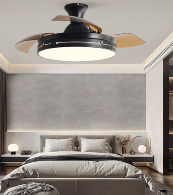Decorative Folding Ceiling Fan With Light Remote Control Black Brown