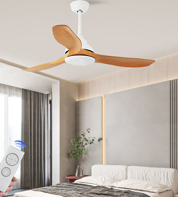 52in Living Room Fans Modern LED Ceiling Fan ABS Blades Brown