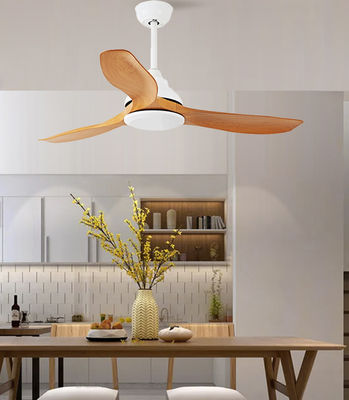 52in Living Room Fans Modern LED Ceiling Fan ABS Blades Brown