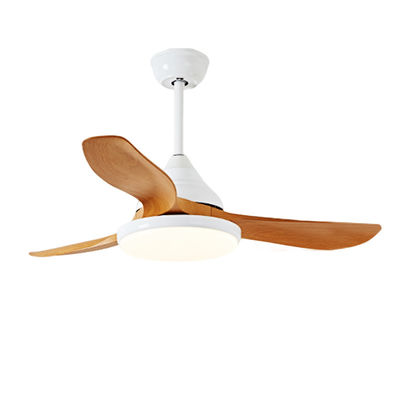 White Brown 3 Blades 52 Inch Ceiling Fan With Light And Remote