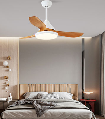 White Brown 3 Blades 52 Inch Ceiling Fan With Light And Remote