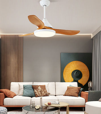 White Brown 3 Blades 52 Inch Ceiling Fan With Light And Remote