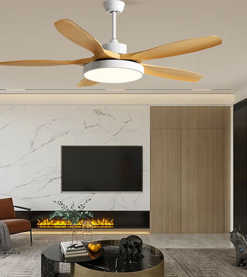 Brown 5 ABS Blades DC Ceiling Fan Modern Ceiling Fans With Lights And Remote