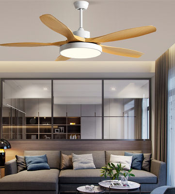 Brown 5 ABS Blades DC Ceiling Fan Modern Ceiling Fans With Lights And Remote