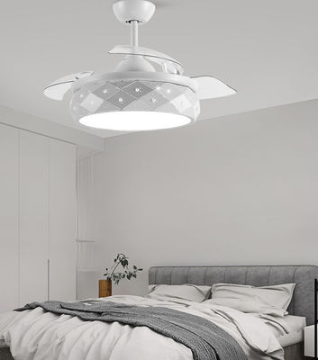 Retractable ECO Foldable Blade Fan White 42in Ceiling Fan With Light