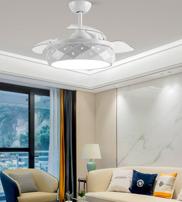 Retractable ECO Foldable Blade Fan White 42in Ceiling Fan With Light