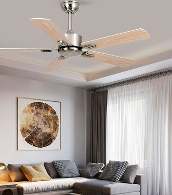 DC Modern LED Ceiling Fan Low Noise Remote Control 5 ABS With Light