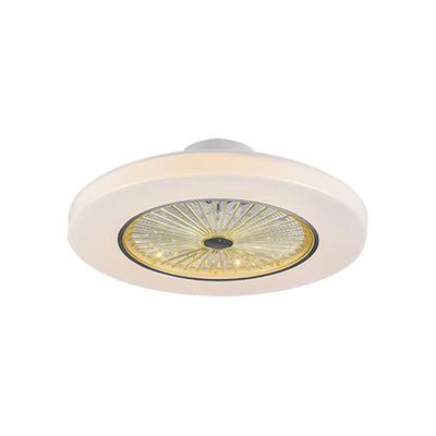 White Retractable Ceiling Fandelier Bladeless Ceiling Fan With Lighting