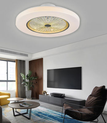 White Retractable Ceiling Fandelier Bladeless Ceiling Fan With Lighting