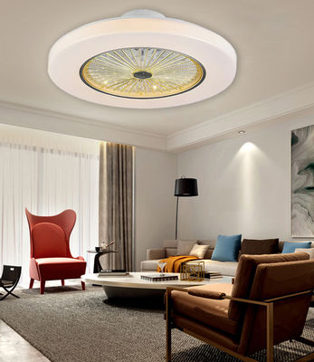 White Retractable Ceiling Fandelier Bladeless Ceiling Fan With Lighting