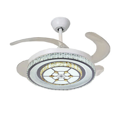 White 42in Bladeless Folding Ceiling Fan With Light DC Motor