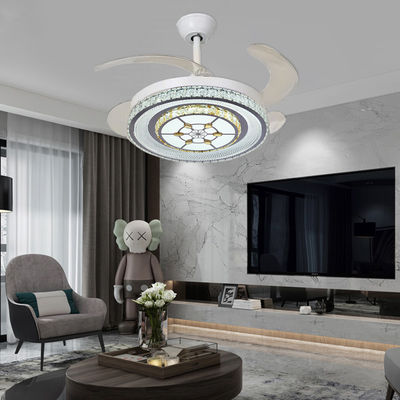 White 42in Bladeless Folding Ceiling Fan With Light DC Motor