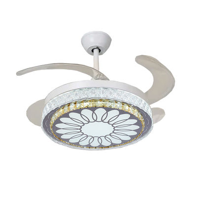 White ECO Smart Folding Ceiling Fan With Light Reversible Flush Mount