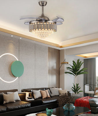 ECO Retractable Blade Ceiling Fan Light Gold Fan With Folding Blades