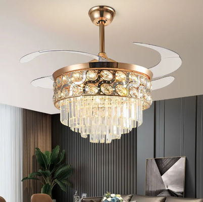 Transparent Crystal Folding Blades Ceiling Fan 3 ABS Blades DC Motor