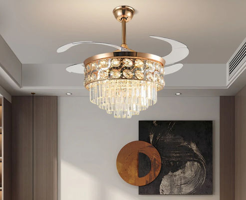Transparent Crystal Folding Blades Ceiling Fan 3 ABS Blades DC Motor